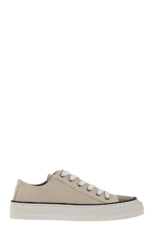 Brunello Cucinelli Suede Trainers With Precious Toe