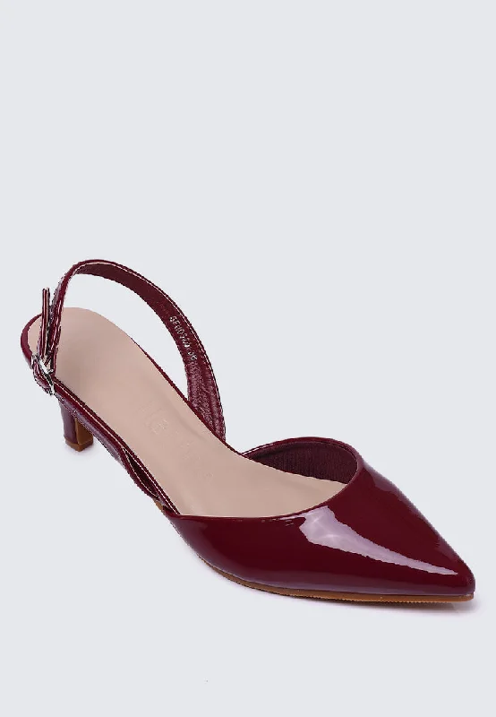 Vicky Comfy Heels In Burgundy