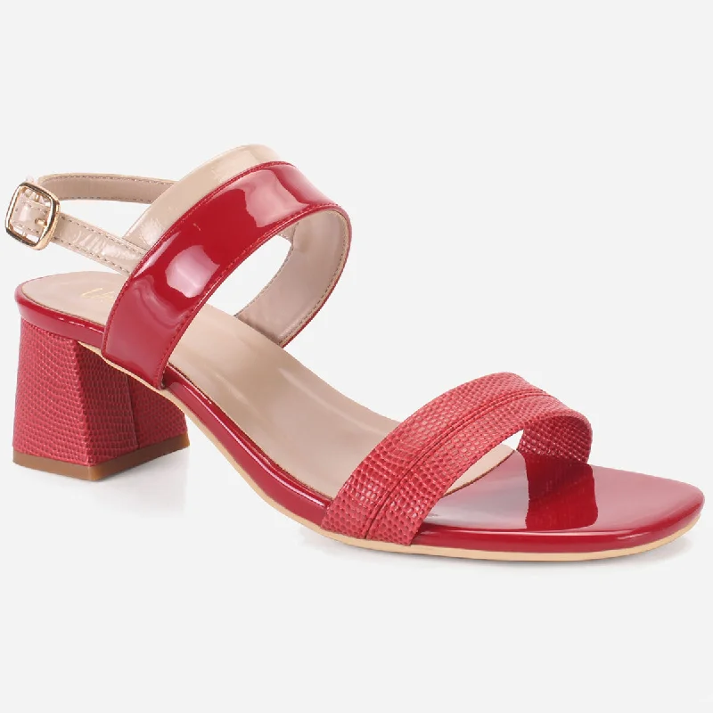 Womens ""GLAZIA"" Patent Block Heel Sandals