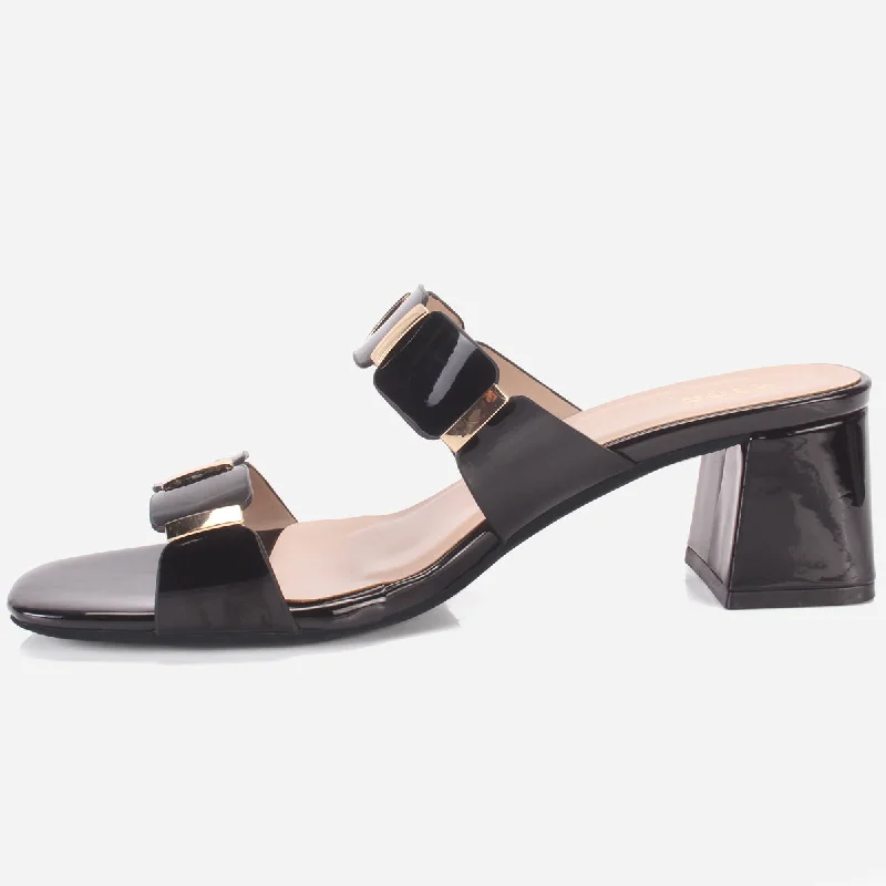 Womens ""NATALIA"" Fancy Block Heel Slide In Sandals