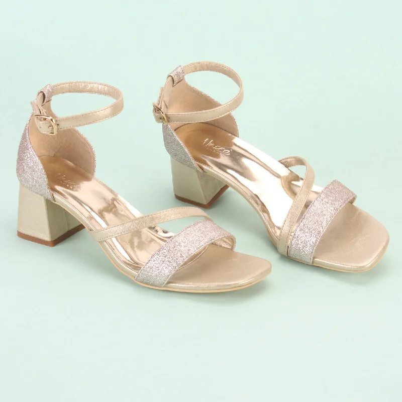 Womens ""KAPUA"" Shimmery Block Heel Sandals