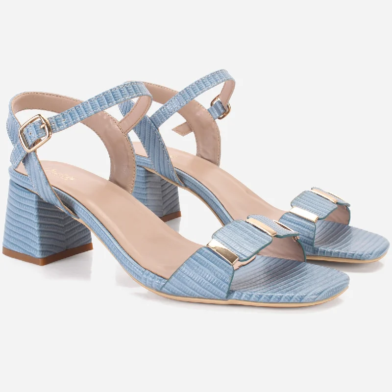 Womens ""ZURIA"" Ankle Strap Block Heeled Sandals