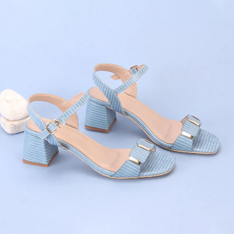 Womens ""ZURIA"" Ankle Strap Block Heeled Sandals